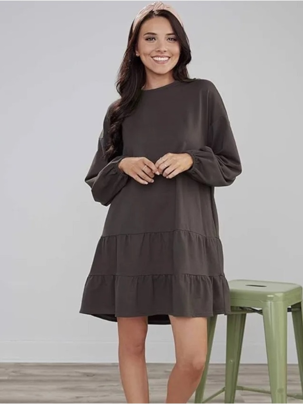 NWT MUDPIE Kristy Sweatshirt Dress Black Sz Large
